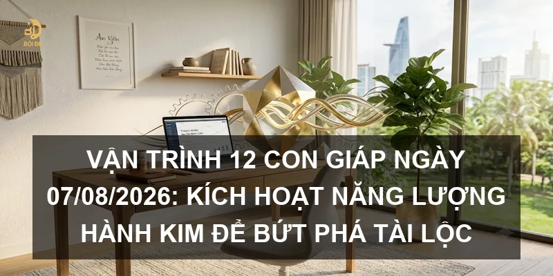 Vận trình 12 con giáp ngày 07/08/2026: Kích hoạt năng lượng hành Kim để bứt phá tài lộc