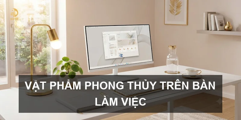 Vật phẩm phong thủy trên bàn làm việc