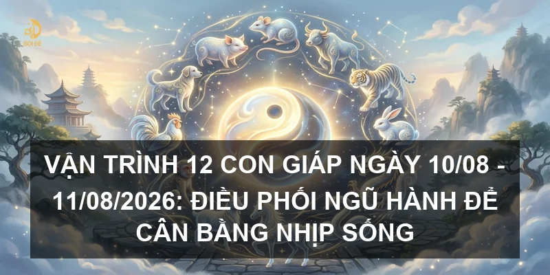 Vận trình 12 con giáp ngày 10/08 - 11/08/2026: Điều phối ngũ hành để cân bằng nhịp sống