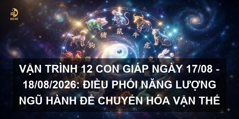 Vận trình 12 con giáp ngày 17/08 - 18/08/2026: Điều phối năng lượng ngũ hành để chuyển hóa vận thế
