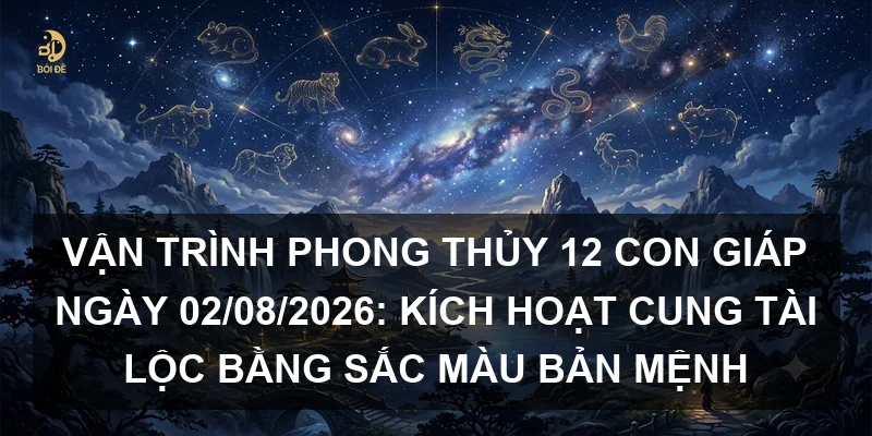 Vận trình phong thủy 12 con giáp ngày 02/08/2026: Kích hoạt cung Tài lộc bằng sắc màu bản mệnh
