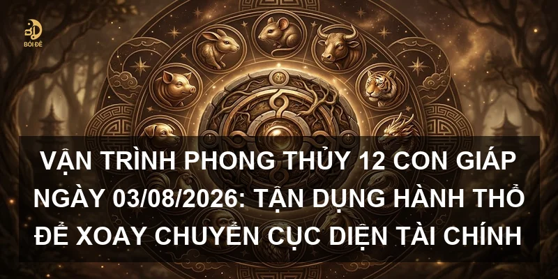 Vận trình phong thủy 12 con giáp ngày 03/08/2026: Tận dụng hành Thổ để xoay chuyển cục diện tài chính