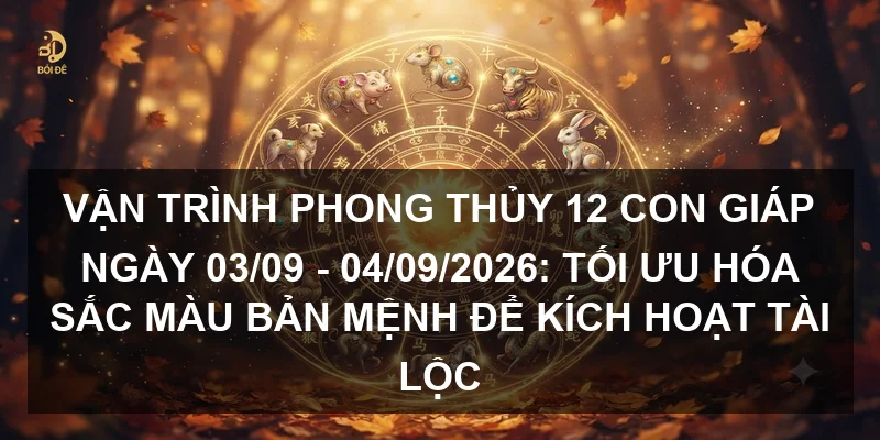 Vận trình phong thủy 12 con giáp ngày 03/09 - 04/09/2026: Tối ưu hóa sắc màu bản mệnh để kích hoạt tài lộc