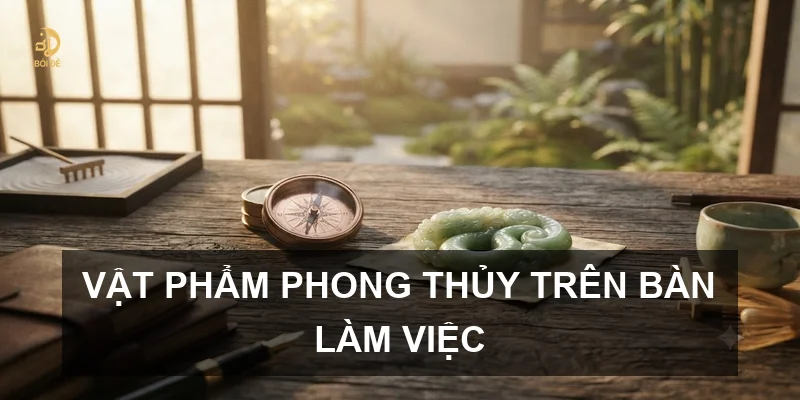 Vật phẩm phong thủy trên bàn làm việc