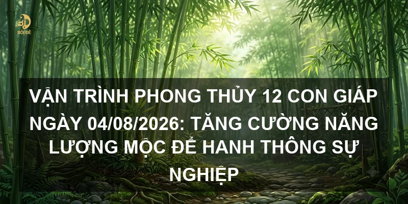 Vận trình phong thủy 12 con giáp ngày 04/08/2026: Tăng cường năng lượng Mộc để hanh thông sự nghiệp