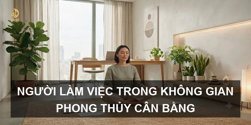 Người làm việc trong không gian phong thủy cân bằng