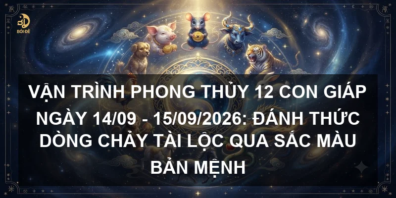 Vận trình phong thủy 12 con giáp ngày 14/09 - 15/09/2026: Đánh thức dòng chảy tài lộc qua sắc màu bản mệnh