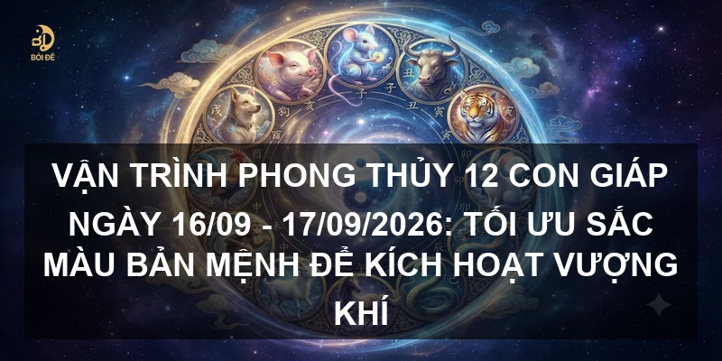 Vận trình phong thủy 12 con giáp ngày 16/09 - 17/09/2026: Tối ưu sắc màu bản mệnh để kích hoạt vượng khí