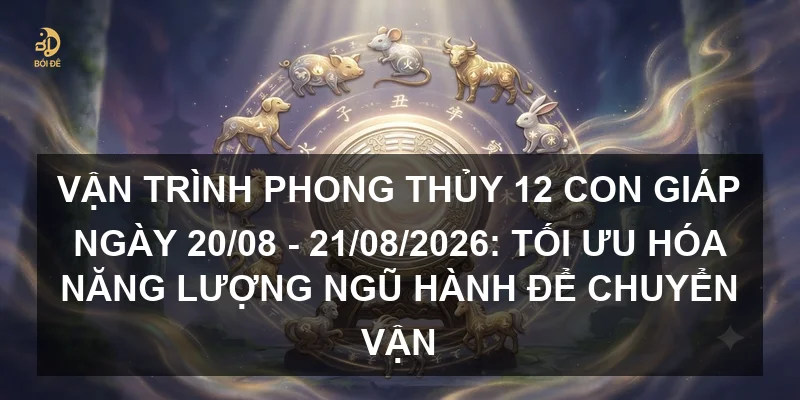Vận trình phong thủy 12 con giáp ngày 20/08 - 21/08/2026: Tối ưu hóa năng lượng ngũ hành để chuyển vận