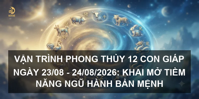 Vận trình phong thủy 12 con giáp ngày 23/08 - 24/08/2026: Khai mở tiềm năng ngũ hành bản mệnh
