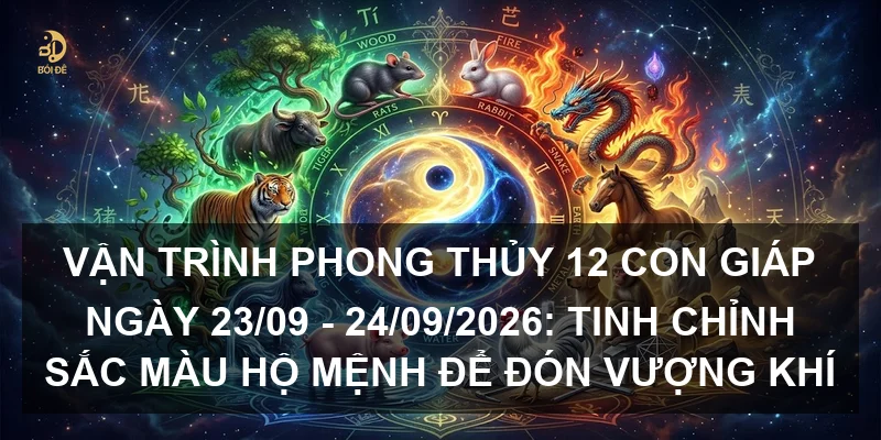 Vận trình phong thủy 12 con giáp ngày 23/09 - 24/09/2026: Tinh chỉnh sắc màu hộ mệnh để đón vượng khí