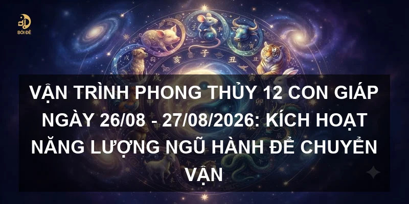 Vận trình phong thủy 12 con giáp ngày 26/08 - 27/08/2026: Kích hoạt năng lượng ngũ hành để chuyển vận