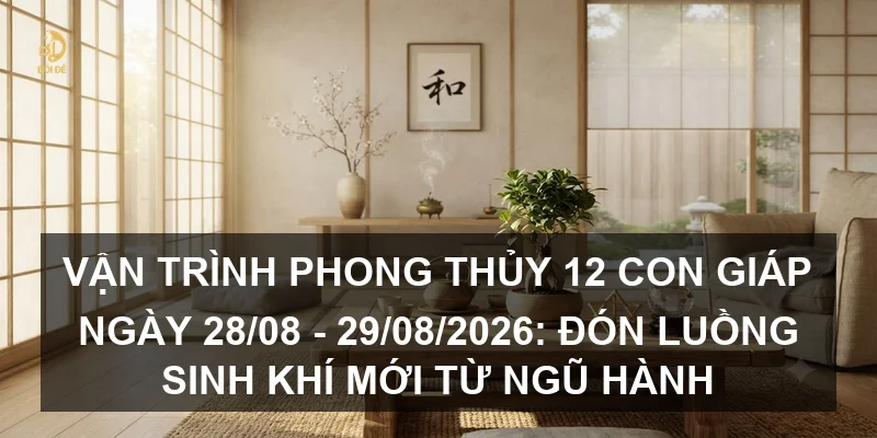 Vận trình phong thủy 12 con giáp ngày 28/08 - 29/08/2026: Đón luồng sinh khí mới từ ngũ hành