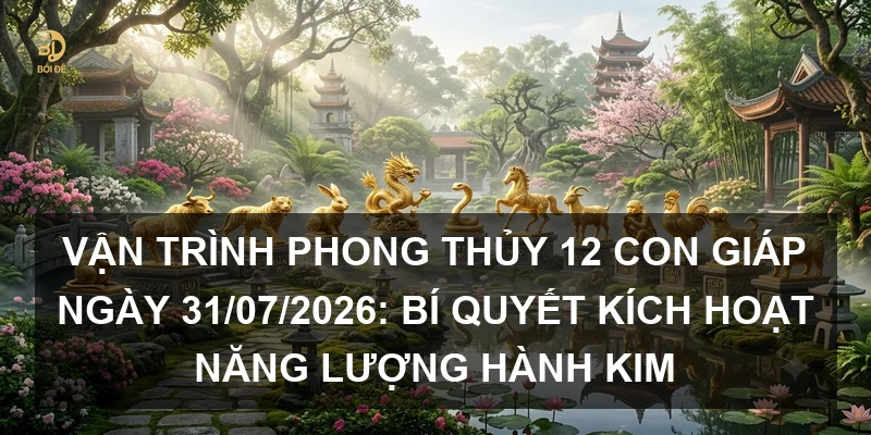Vận trình phong thủy 12 con giáp ngày 31/07/2026: Bí quyết kích hoạt năng lượng hành Kim