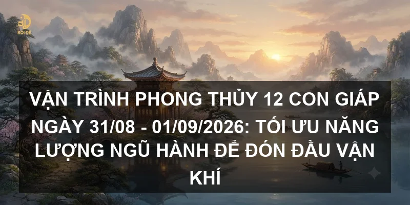 Vận trình phong thủy 12 con giáp ngày 31/08 - 01/09/2026: Tối ưu năng lượng ngũ hành để đón đầu vận khí