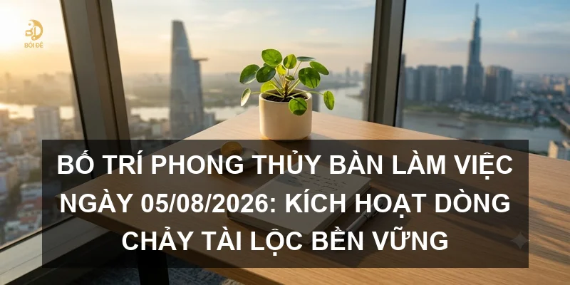 Bố trí phong thủy bàn làm việc ngày 05/08/2026: Kích hoạt dòng chảy tài lộc bền vững