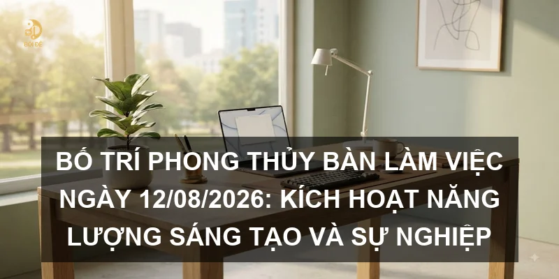 Bố trí phong thủy bàn làm việc ngày 12/08/2026: Kích hoạt năng lượng sáng tạo và sự nghiệp