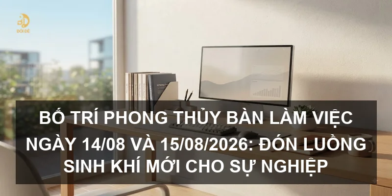 Bố trí phong thủy bàn làm việc ngày 14/08 và 15/08/2026: Đón luồng sinh khí mới cho sự nghiệp