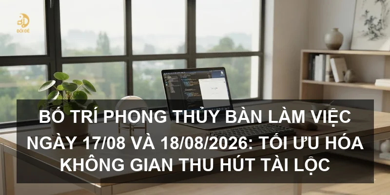 Bố trí phong thủy bàn làm việc ngày 17/08 và 18/08/2026: Tối ưu hóa không gian thu hút tài lộc
