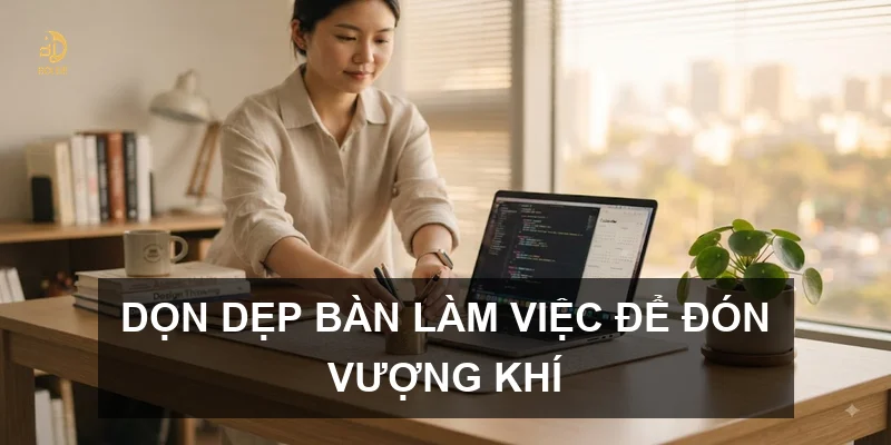 Dọn dẹp bàn làm việc để đón vượng khí