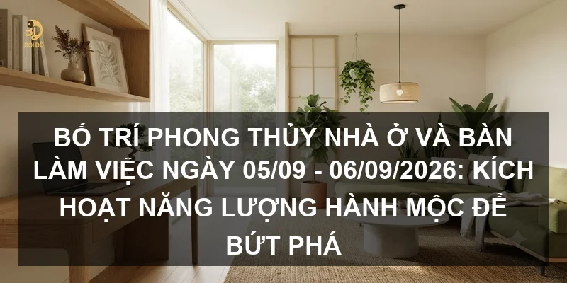 Bố trí phong thủy nhà ở và bàn làm việc ngày 05/09 - 06/09/2026: Kích hoạt năng lượng hành Mộc để bứt phá