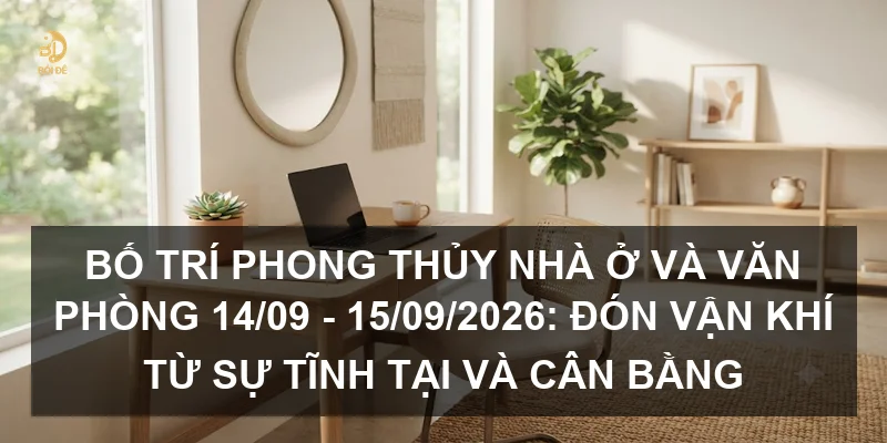 Bố trí phong thủy nhà ở và văn phòng 14/09 - 15/09/2026: Đón vận khí từ sự tĩnh tại và cân bằng