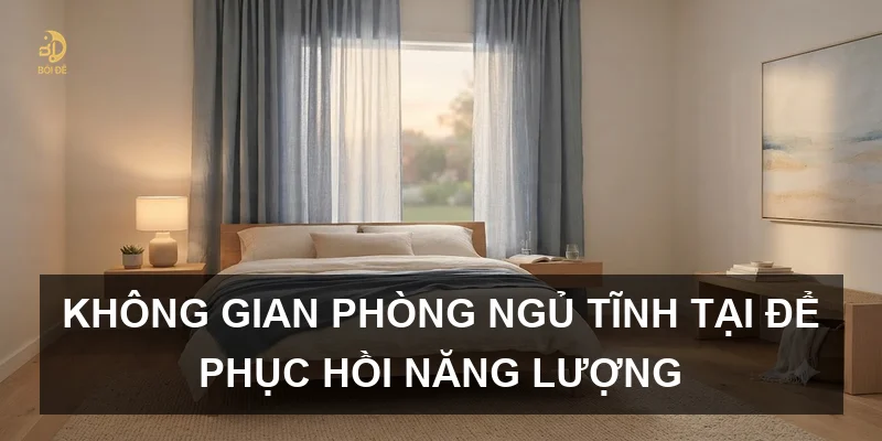Không gian phòng ngủ tĩnh tại để phục hồi năng lượng
