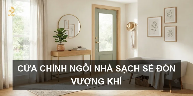 Cửa chính ngôi nhà sạch sẽ đón vượng khí