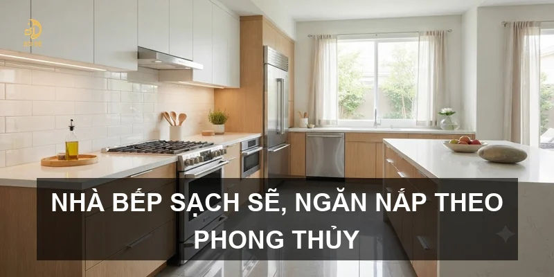 Nhà bếp sạch sẽ, ngăn nắp theo phong thủy