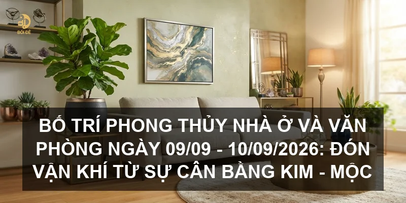 Bố trí phong thủy nhà ở và văn phòng ngày 09/09 - 10/09/2026: Đón vận khí từ sự cân bằng Kim - Mộc