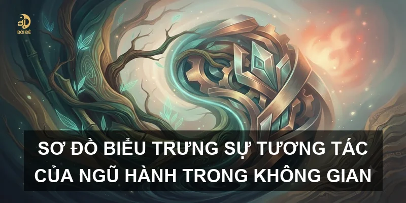 Sơ đồ biểu trưng sự tương tác của Ngũ hành trong không gian