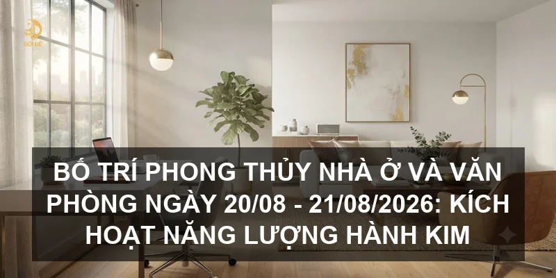 Bố trí phong thủy nhà ở và văn phòng ngày 20/08 - 21/08/2026: Kích hoạt năng lượng hành Kim