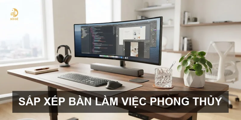 Sắp xếp bàn làm việc phong thủy
