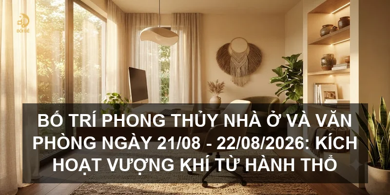 Bố trí phong thủy nhà ở và văn phòng ngày 21/08 - 22/08/2026: Kích hoạt vượng khí từ hành Thổ