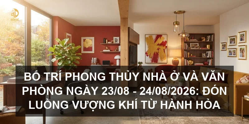 Bố trí phong thủy nhà ở và văn phòng ngày 23/08 - 24/08/2026: Đón luồng vượng khí từ hành Hỏa