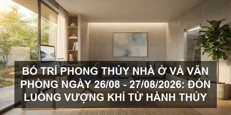 Bố trí phong thủy nhà ở và văn phòng ngày 26/08 - 27/08/2026: Đón luồng vượng khí từ hành Thủy