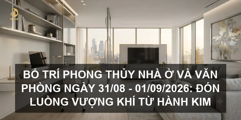 Bố trí phong thủy nhà ở và văn phòng ngày 31/08 - 01/09/2026: Đón luồng vượng khí từ hành Kim