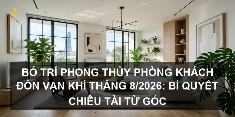 Bố trí phong thủy phòng khách đón vận khí tháng 8/2026: Bí quyết chiêu tài từ gốc