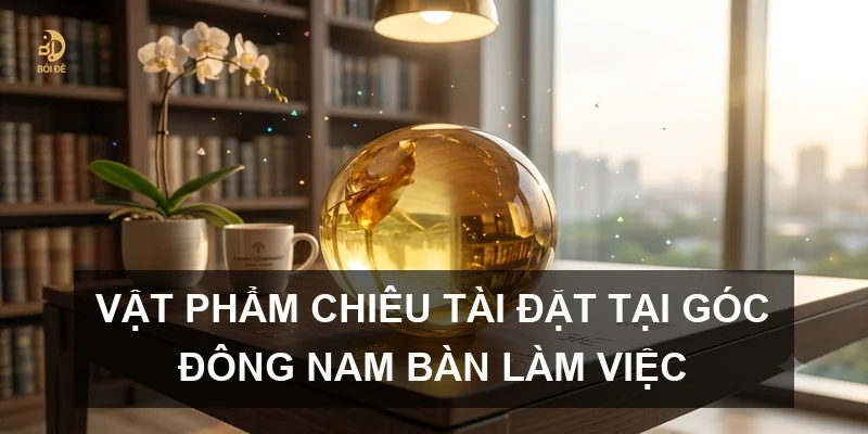 Vật phẩm chiêu tài đặt tại góc Đông Nam bàn làm việc