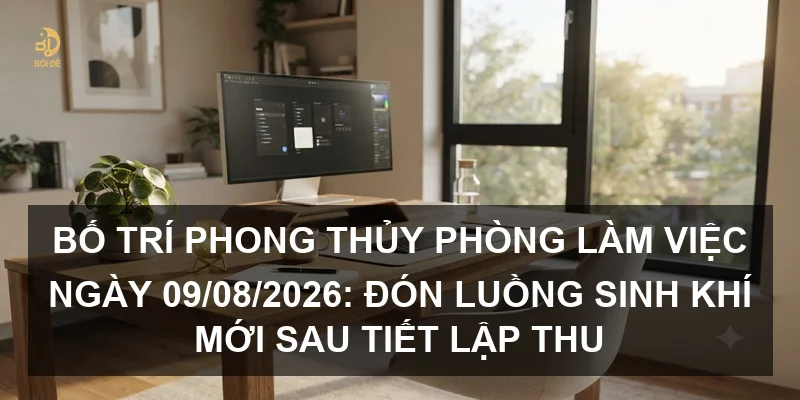 Bố trí phong thủy phòng làm việc ngày 09/08/2026: Đón luồng sinh khí mới sau tiết Lập Thu