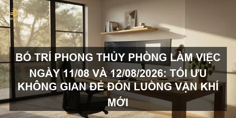 Bố trí phong thủy phòng làm việc ngày 11/08 và 12/08/2026: Tối ưu không gian để đón luồng vận khí mới