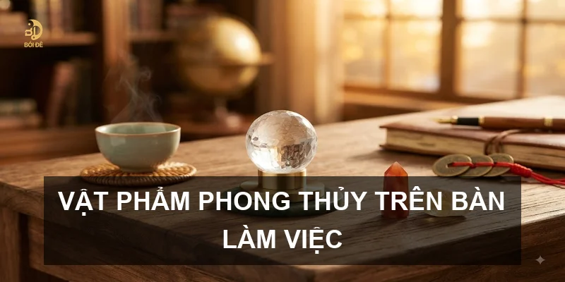 Vật phẩm phong thủy trên bàn làm việc