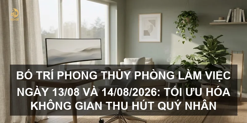 Bố trí phong thủy phòng làm việc ngày 13/08 và 14/08/2026: Tối ưu hóa không gian thu hút quý nhân