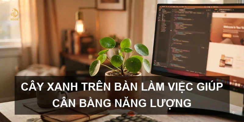 Cây xanh trên bàn làm việc giúp cân bằng năng lượng