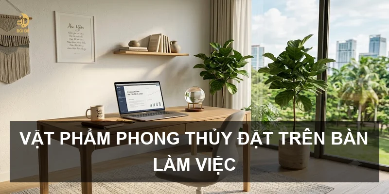 Vật phẩm phong thủy đặt trên bàn làm việc