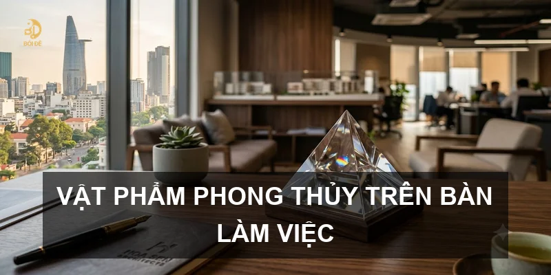 Vật phẩm phong thủy trên bàn làm việc