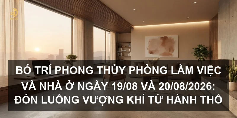 Bố trí phong thủy phòng làm việc và nhà ở ngày 19/08 và 20/08/2026: Đón luồng vượng khí từ hành Thổ