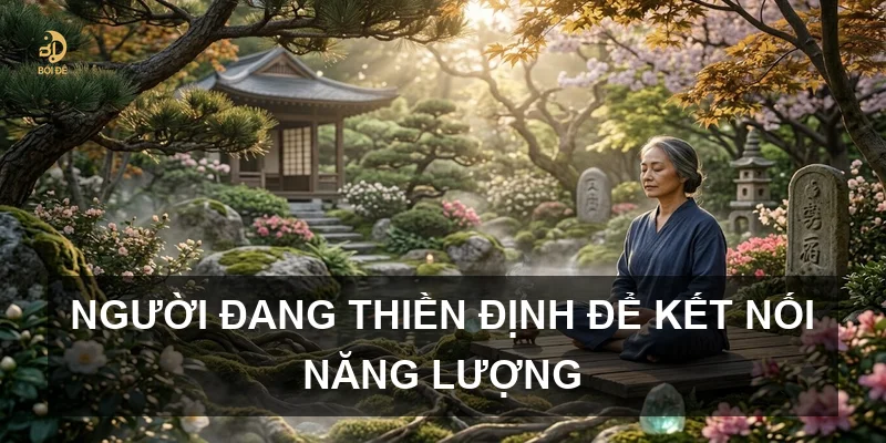 Người đang thiền định để kết nối năng lượng