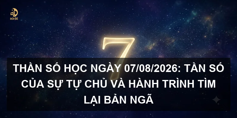 Thần số học ngày 07/08/2026: Tần số của sự tự chủ và hành trình tìm lại bản ngã
