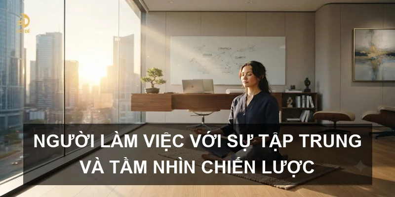 Người làm việc với sự tập trung và tầm nhìn chiến lược